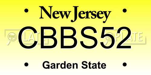 CBBS52 New Jersey License Plate