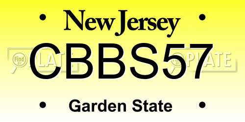 CBBS57 New Jersey License Plate