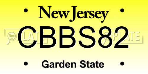CBBS82 New Jersey License Plate