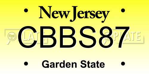 CBBS87 New Jersey License Plate