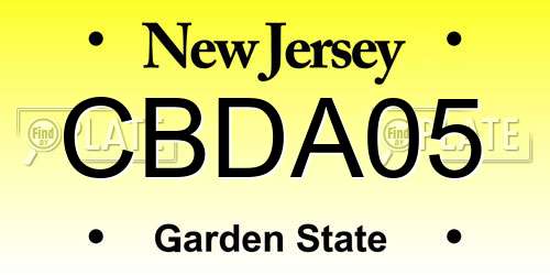 CBDA05 New Jersey License Plate