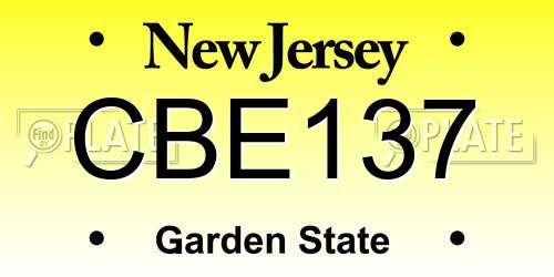 CBE137 New Jersey License Plate