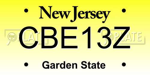 CBE13Z New Jersey License Plate