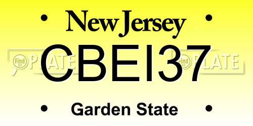 CBEI37 New Jersey License Plate