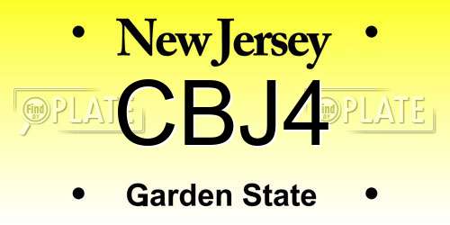 CBJ4 New Jersey License Plate