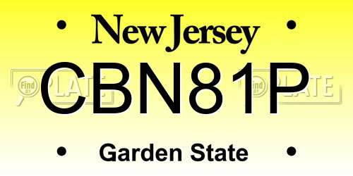 CBN81P New Jersey License Plate