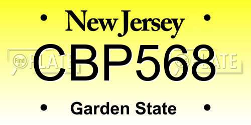 CBP568 New Jersey License Plate