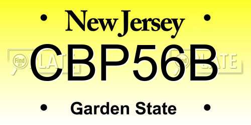 CBP56B New Jersey License Plate