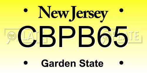 CBPB65 New Jersey License Plate