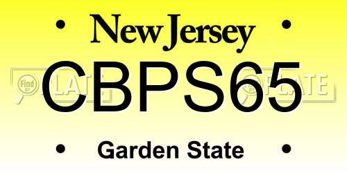 CBPS65 New Jersey License Plate