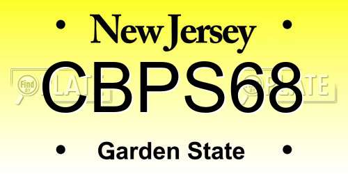 CBPS68 New Jersey License Plate
