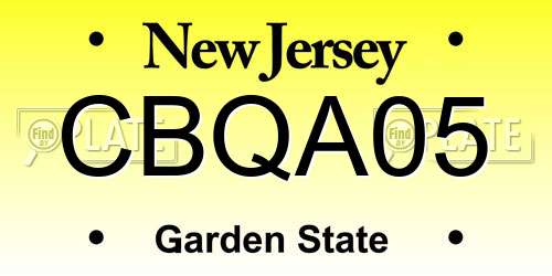 CBQA05 New Jersey License Plate