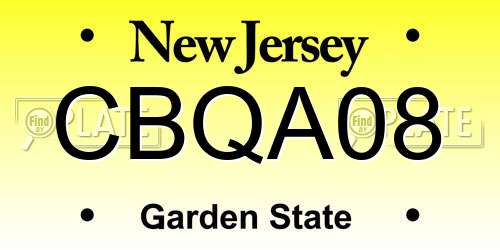 CBQA08 New Jersey License Plate