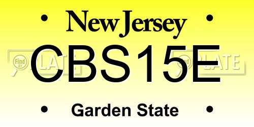 CBS15E New Jersey License Plate