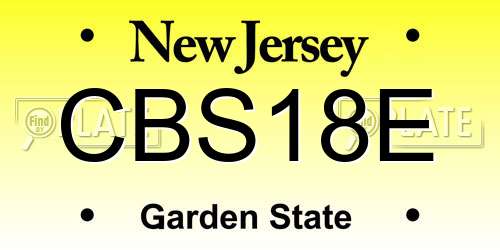 CBS18E New Jersey License Plate