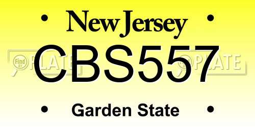 CBS557 New Jersey License Plate