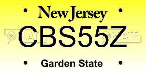 CBS55Z New Jersey License Plate