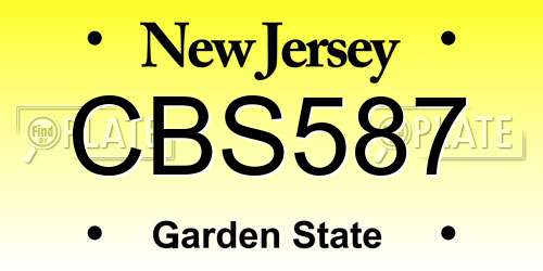 CBS587 New Jersey License Plate