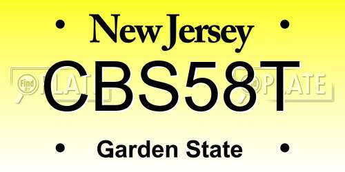 CBS58T New Jersey License Plate