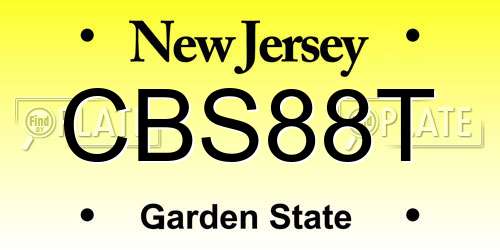 CBS88T New Jersey License Plate