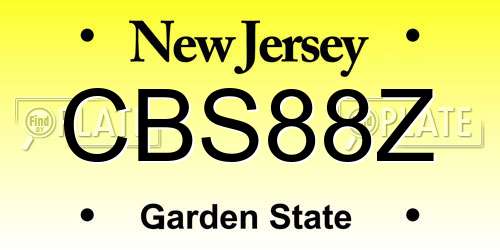 CBS88Z New Jersey License Plate