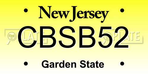 CBSB52 New Jersey License Plate