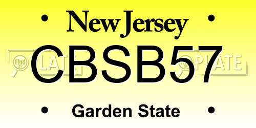 CBSB57 New Jersey License Plate