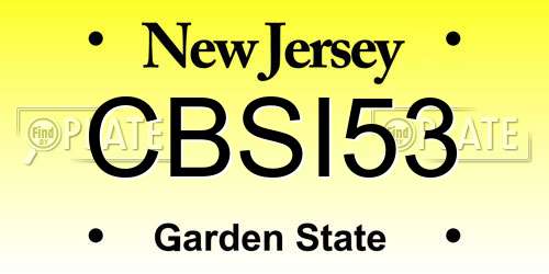 CBSI53 New Jersey License Plate