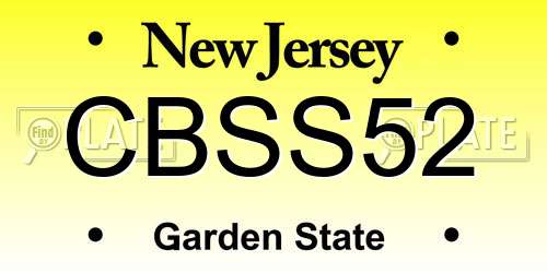 CBSS52 New Jersey License Plate