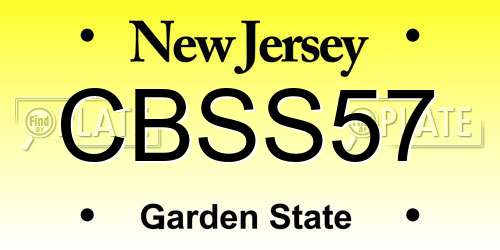 CBSS57 New Jersey License Plate
