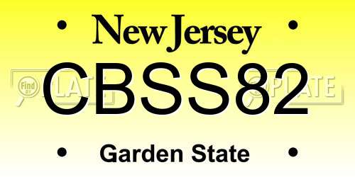 CBSS82 New Jersey License Plate