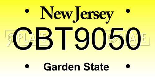 CBT9050 New Jersey License Plate