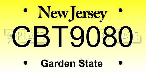 CBT9080 New Jersey License Plate