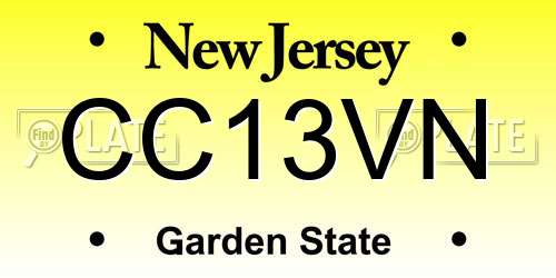 CC13VN New Jersey License Plate