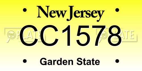 CC1578 New Jersey License Plate