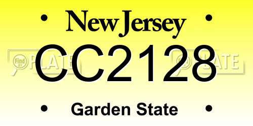 CC2128 New Jersey License Plate