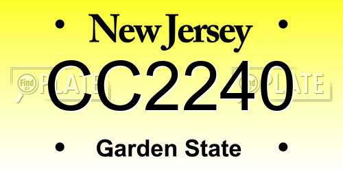 CC2240 New Jersey License Plate
