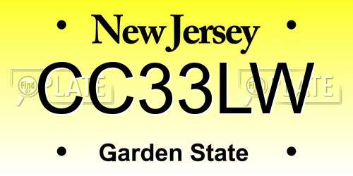 CC33LW New Jersey License Plate