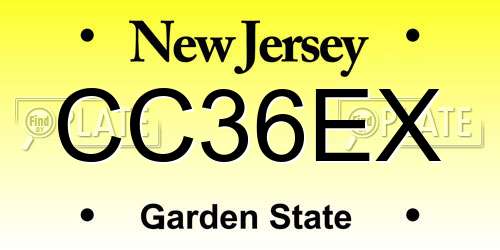 CC36EX New Jersey License Plate