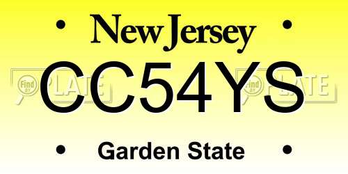 CC54YS New Jersey License Plate