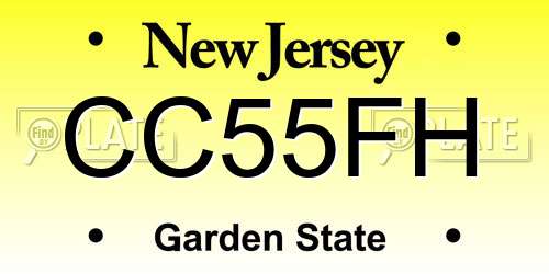 CC55FH New Jersey License Plate