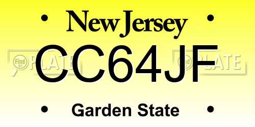 CC64JF New Jersey License Plate
