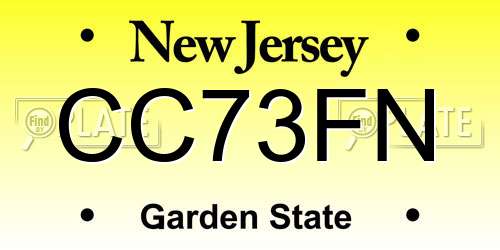 CC73FN New Jersey License Plate