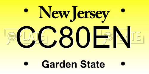 CC80EN New Jersey License Plate