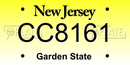CC8161 New Jersey License Plate