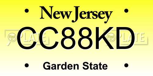 CC88KD New Jersey License Plate