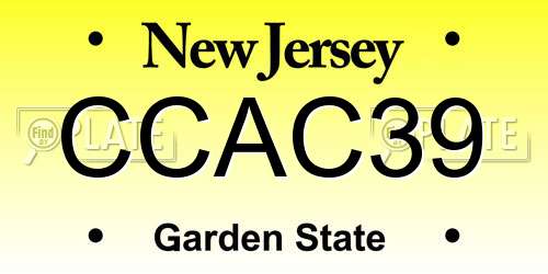 CCAC39 New Jersey License Plate