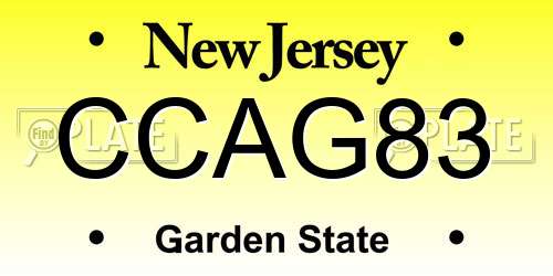 CCAG83 New Jersey License Plate