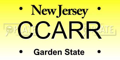 CCARR New Jersey License Plate