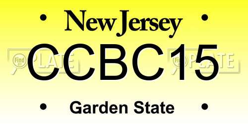 CCBC15 New Jersey License Plate